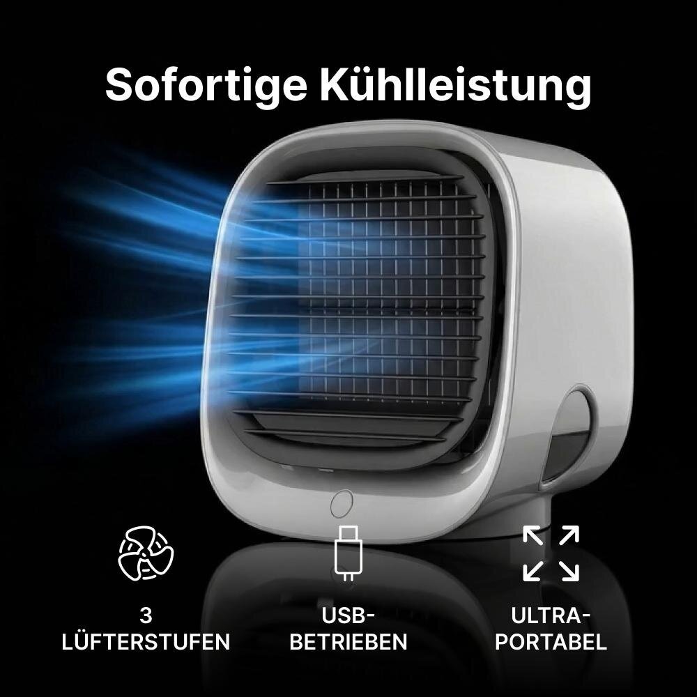 AiraBreeze Verdunstungs-Kühltechnologie – kühle Luft in unter 2 Minuten